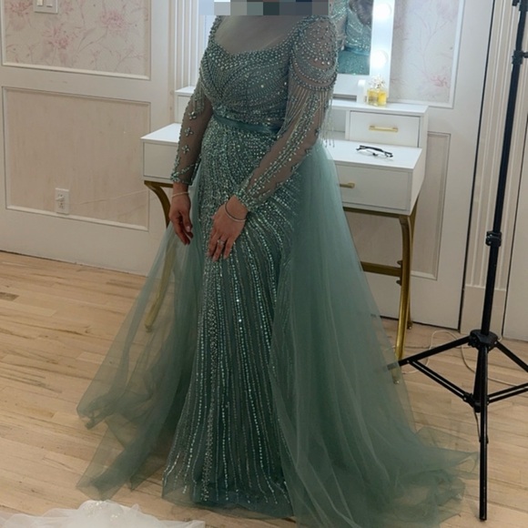 Beautiful Dubai turquoise/blue dress size 10 - Picture 12 of 12